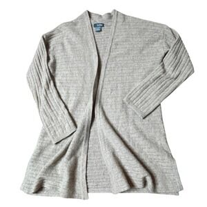 griffen Cashmere Cardigan Open Front Long Sleeve Ribbed‎ Knit Women's M